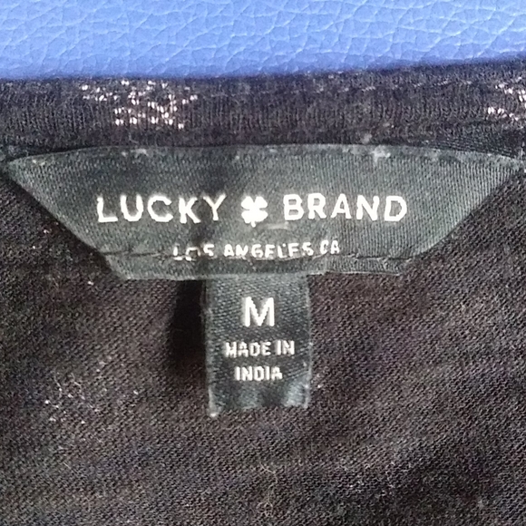 Lucky Brand, boho, black printed, 3/4 sleeve, top - Picture 8 of 12